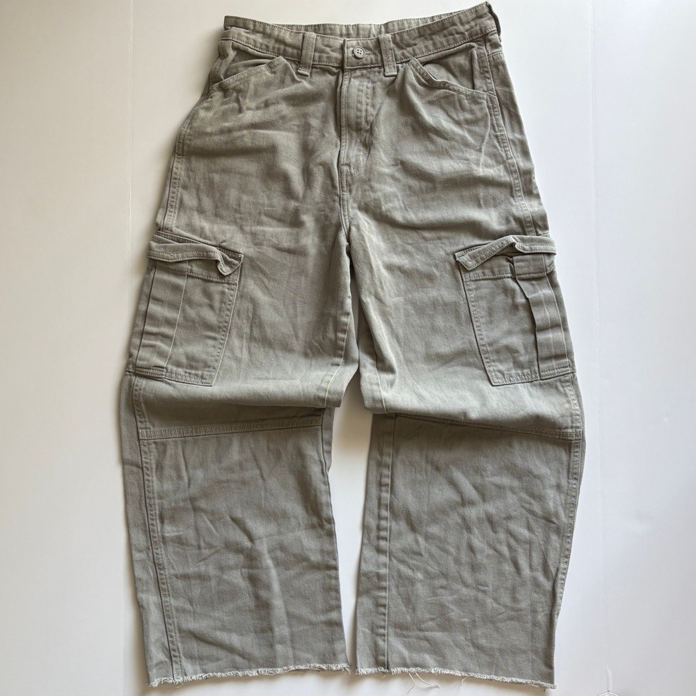 Women's Gray Cargo Pants with Pockets